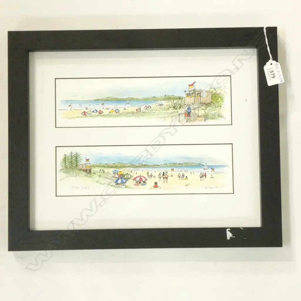 JULIE MONCUR W/C BEACH SCENES OMAHA 75 X 260MM Image 1++
