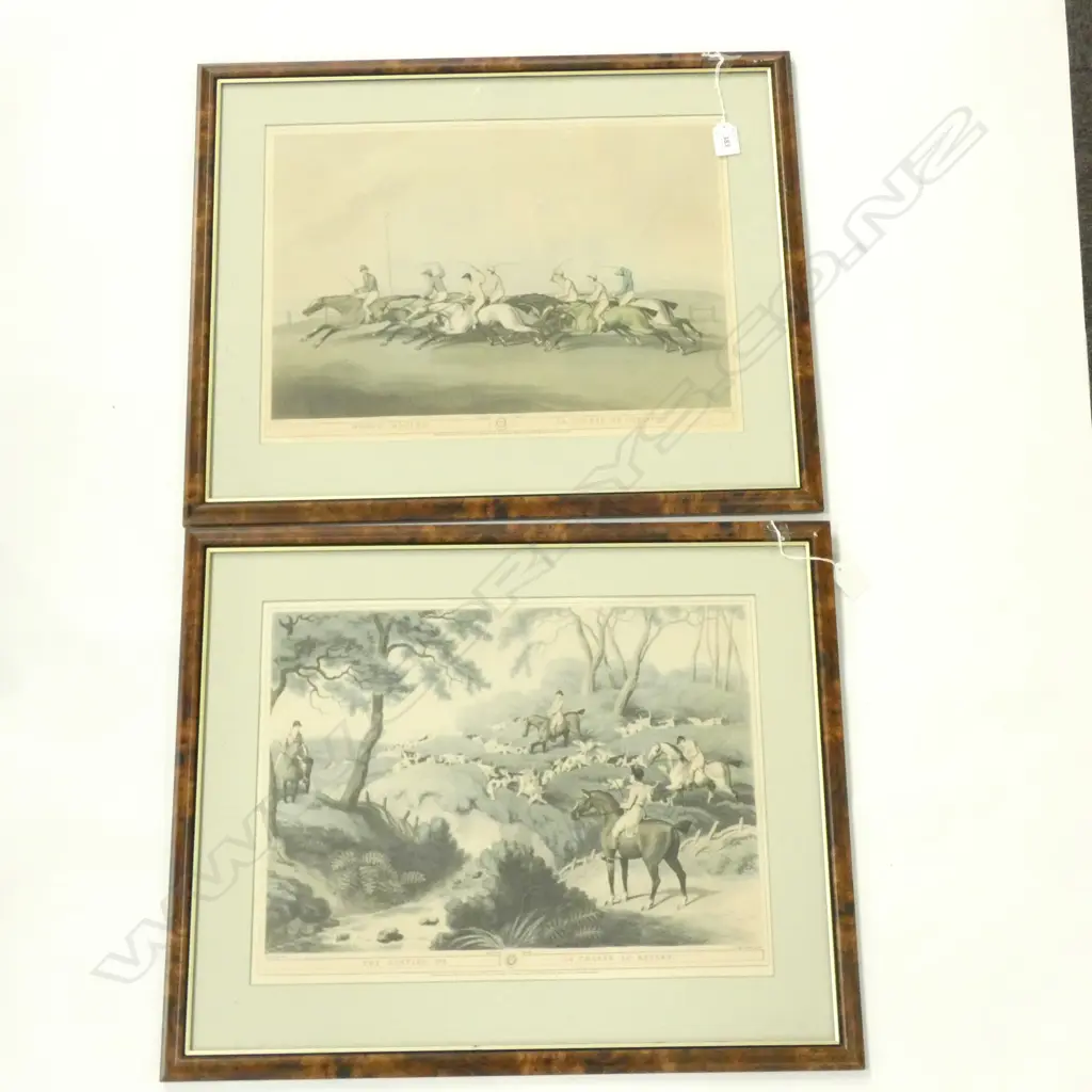 PR FADED VINTAGE FRAMED PRINTS - HUNTING & HORSE RACING -  450 X 340MM Image 1++
