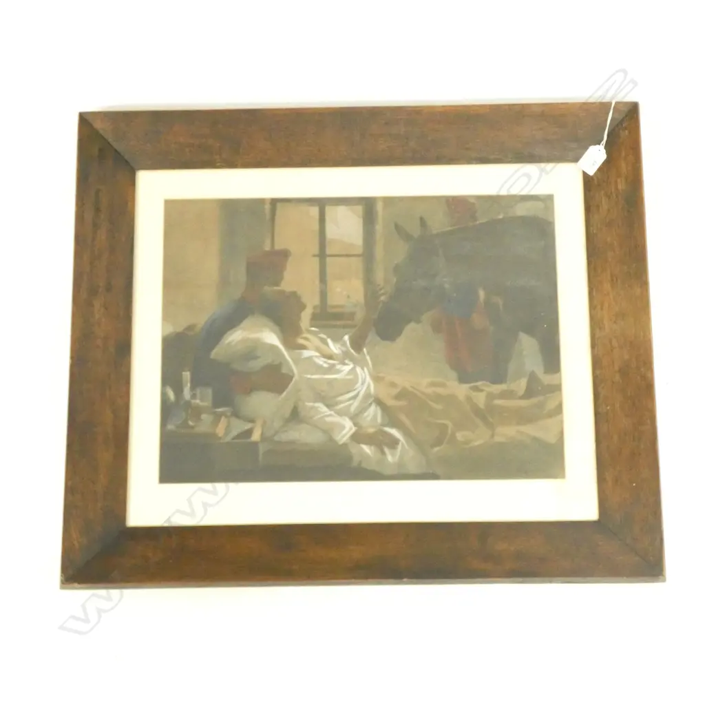 MAX KURZWEIL 'LAST VISIT' 1894 OAK FRAMED PRINT 355 X 485MM Image 1++