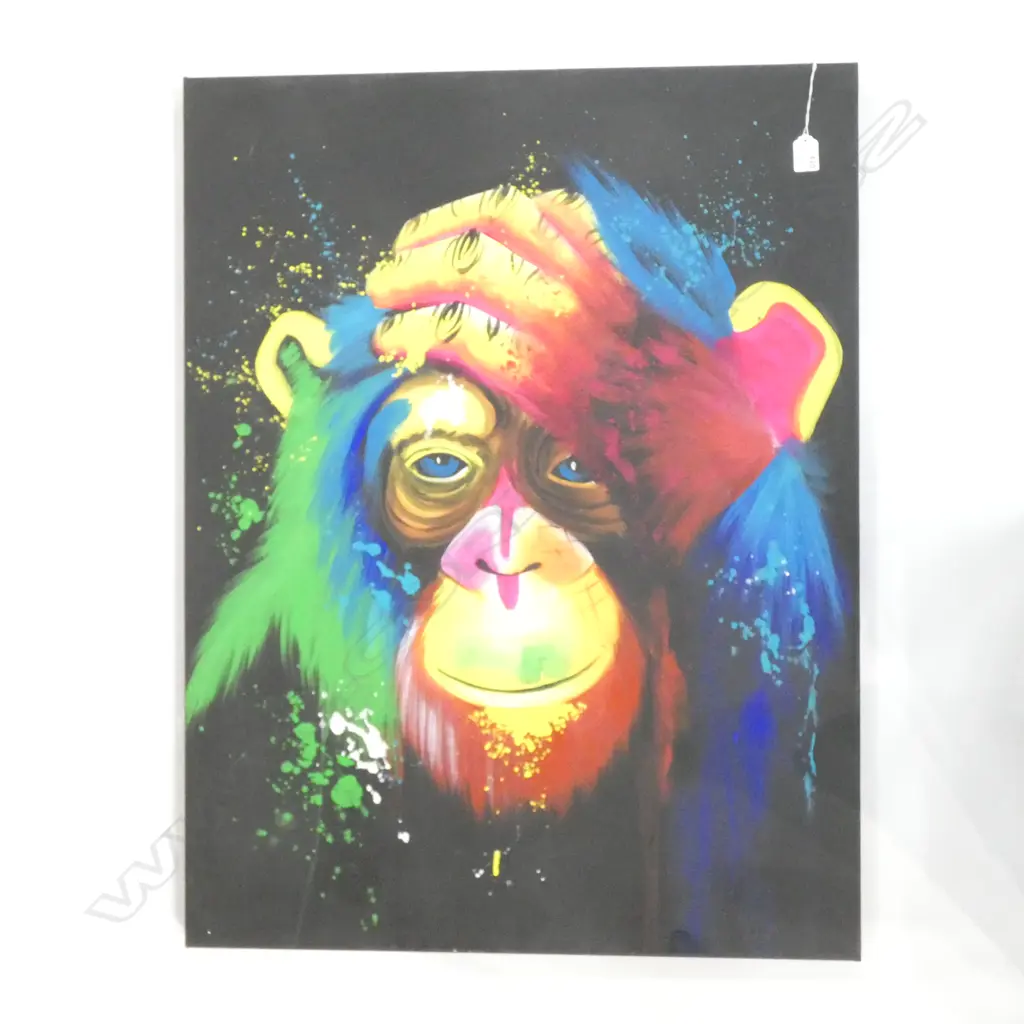 ORIGINAL OIL PAINTING OF POP MONKEY, 910 X 700MM Image 1++
