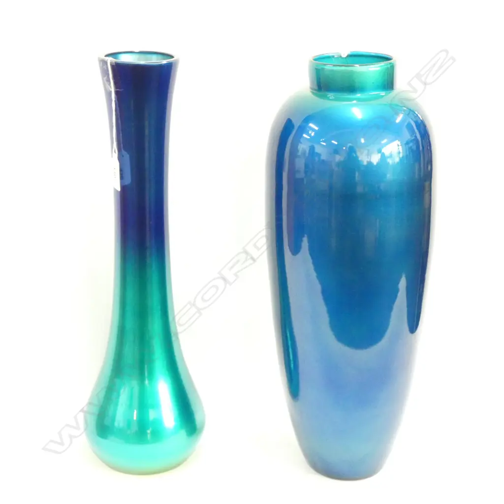 TWO LG MONNA GLASS VASES (TURKEY C1990) H.470MM Image 1++