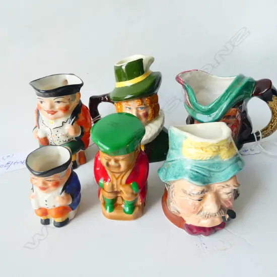 6 CHARACTER JUGS GOSS SYLVAC ETC