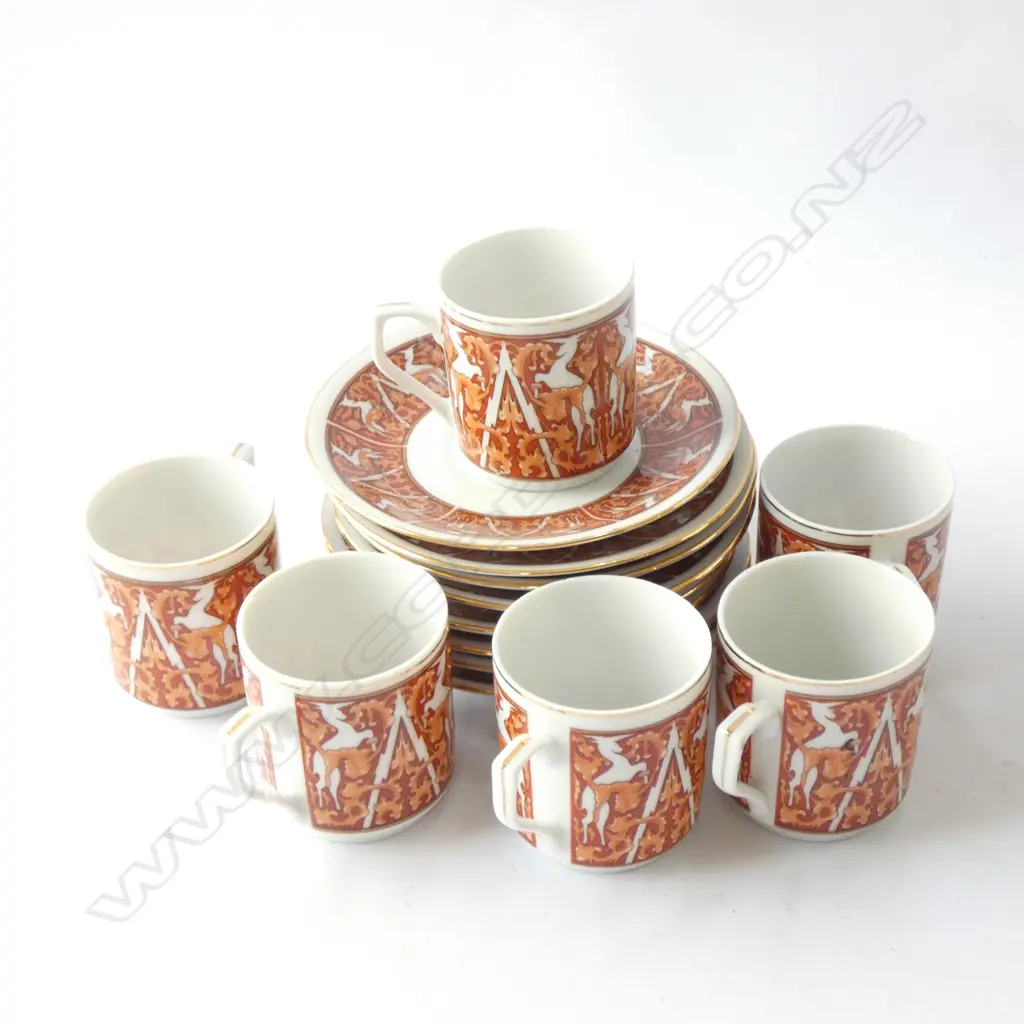 DEMITASSE COFFEE SET - C1960'S 6 CUPS & 8 SAUCERS Image 1++
