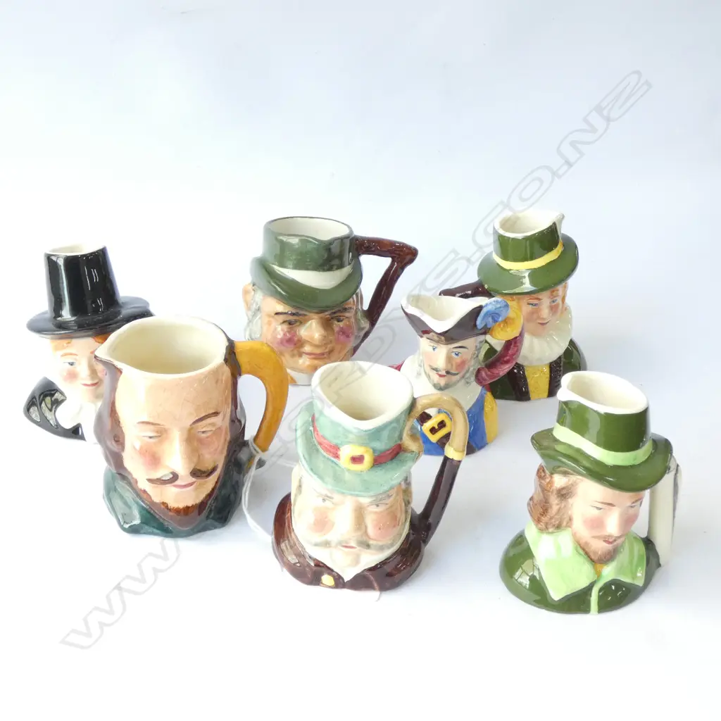 SEVEN SMALL TOBY JUGS - TALLEST 65MM Image 1++