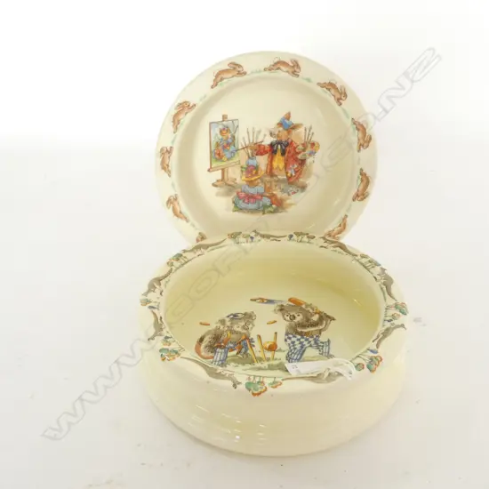 2 BABY'S PLATES - FALCON 'PLAYTIME' & DOULTON 'BUNNYKINS'