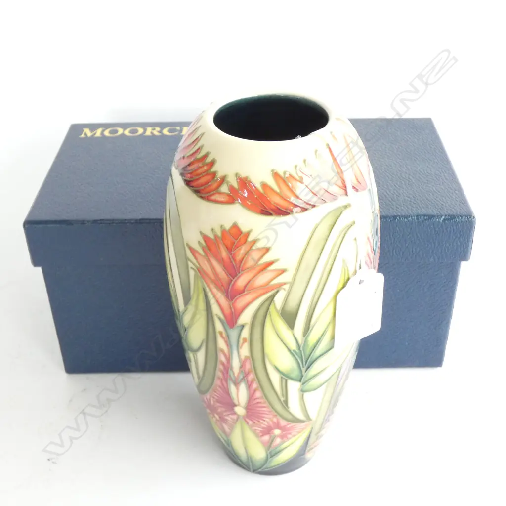 MOORCROFT 'POOR KNIGHT'S ISLAND' PATTERN VASE 2003, DESIGNED, SIGNED & DATED 2004 BY EMMA BOSSON, w BOX. H.190mm Image 1++