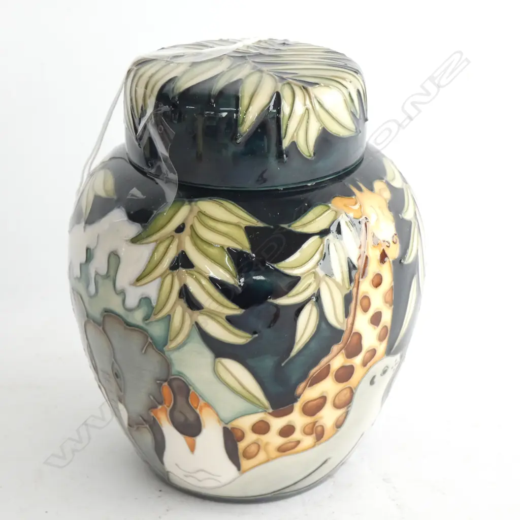 MOORCROFT COLLECTORS CLUB GINGER JAR & COVER ‘NOAH'S ARK’ PATTERN BY RACHEL BISHOP DESIGN 1995, H.160mm Image 1++