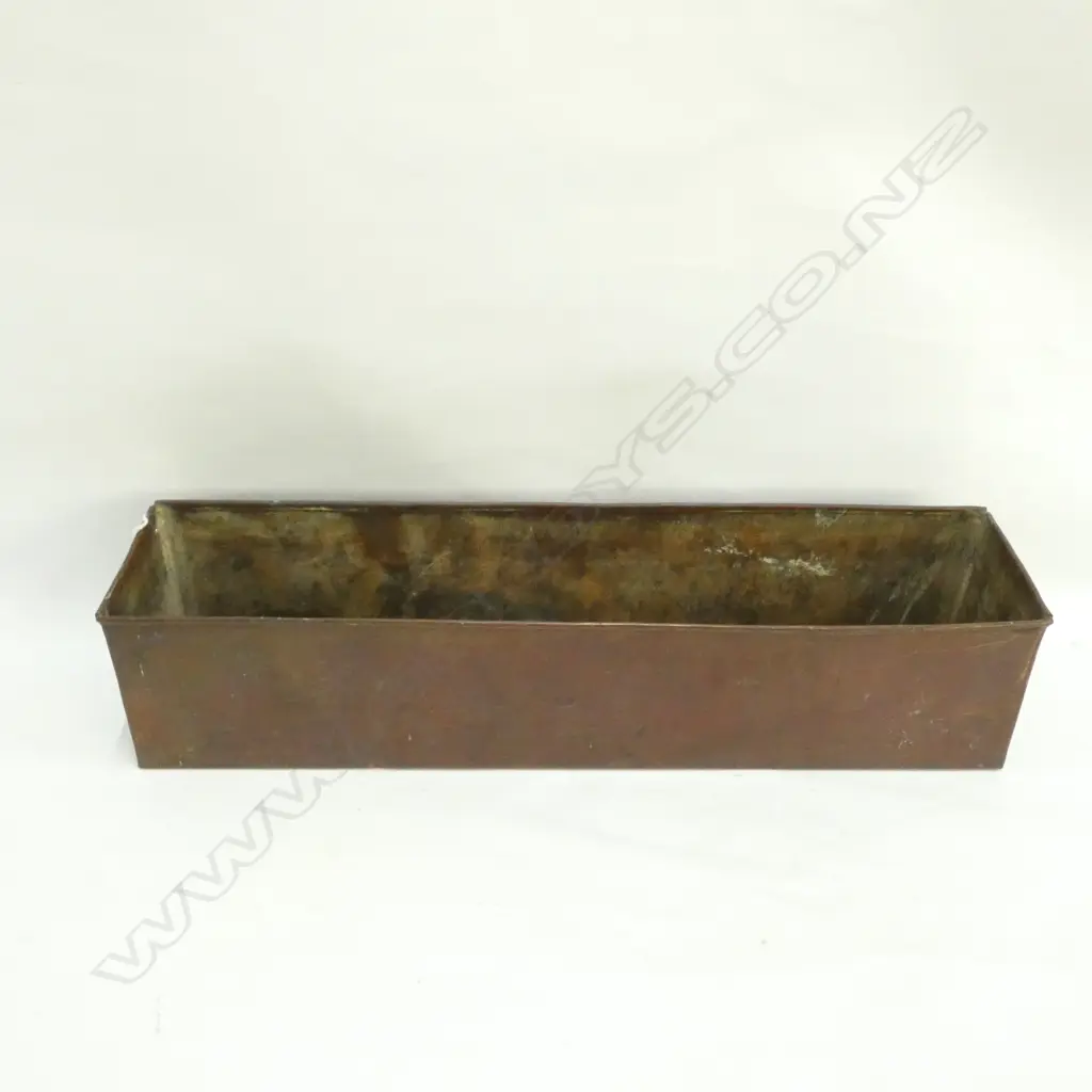 VINTAGE. WINDOW SILL COPPER HERB PLANTER L.470mm W.110mm Image 1++