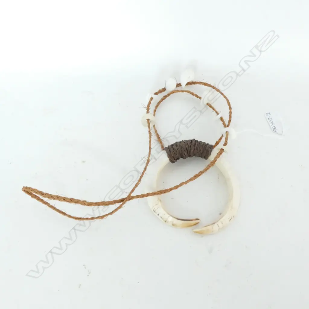 FIJIAN BOAR TUSK PENDANT WITH HANDWORKED FIBRE ROPE Image 1++