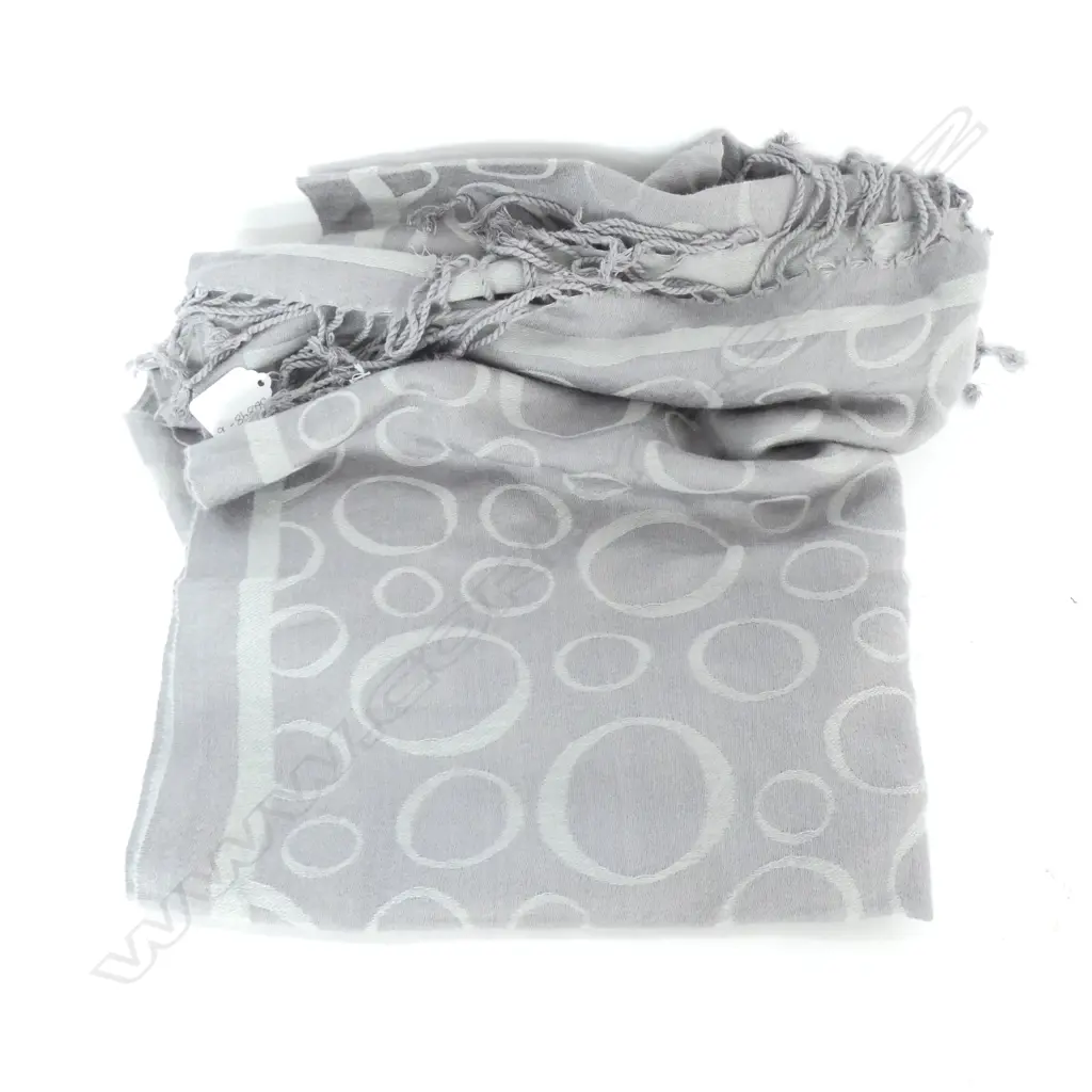 LADIES SHAWL - 100% CASHMERE - GREY & SILVER Image 1++