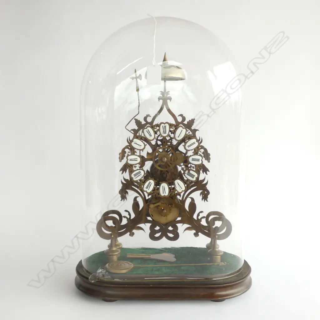 SINGLE FUSEE SKELETON CLOCK IN DOME H. 510MM  Image 1++