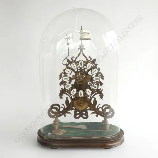 SINGLE FUSEE SKELETON CLOCK IN DOME H. 510MM 