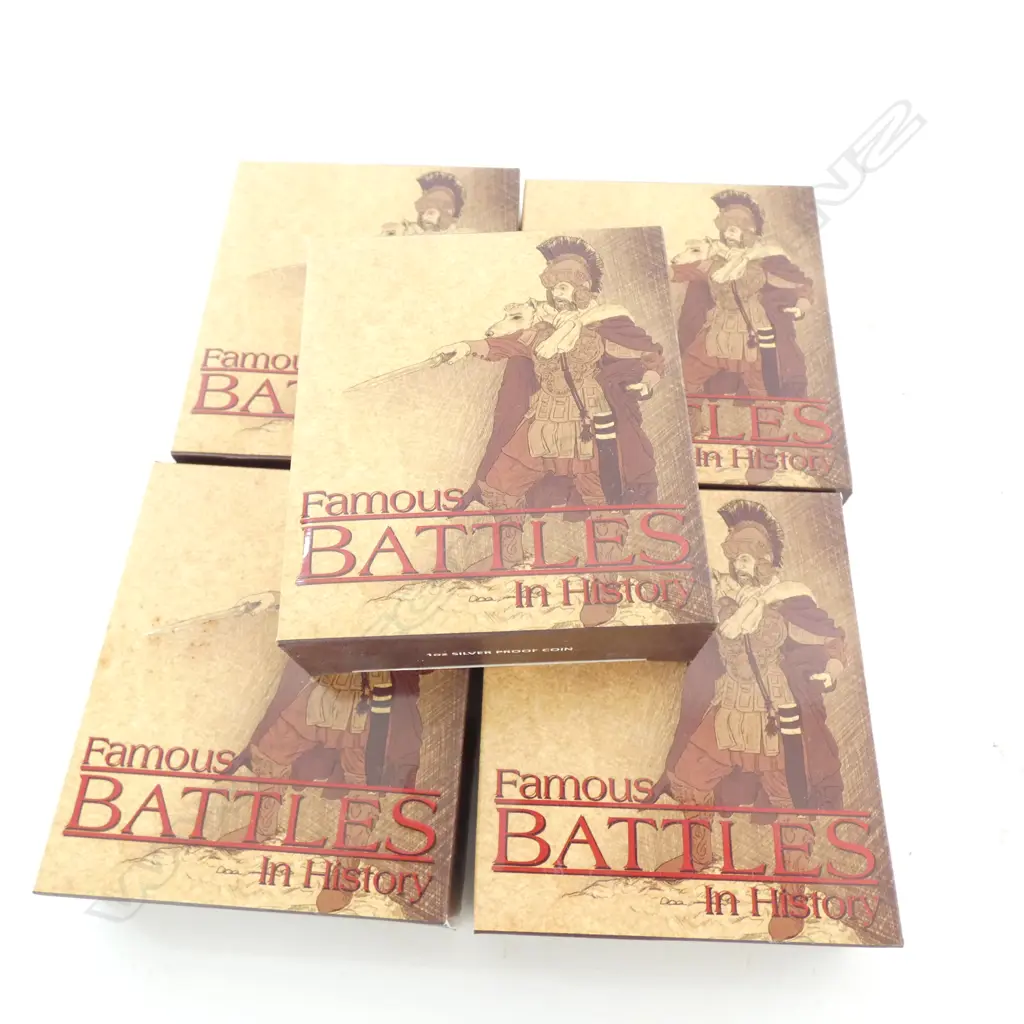 1oz PURE SILVER, AUSTRALIAN PROOF COINS, FAMOUS BATTLES, 2009 (FIVE COINS) ORIGINAL BOXES AND CERTS Image 1++