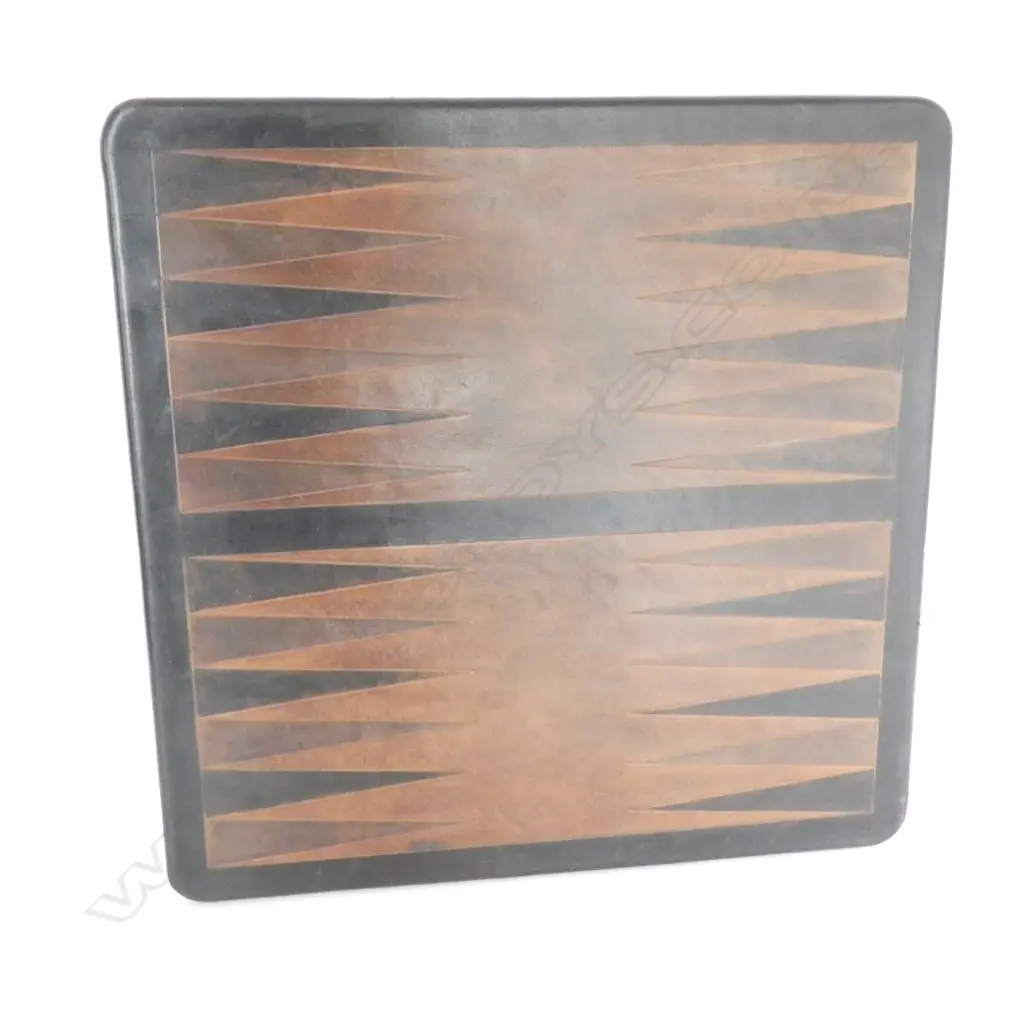LEATHER BACKGAMON BOARD 460MM SQ Image 1++