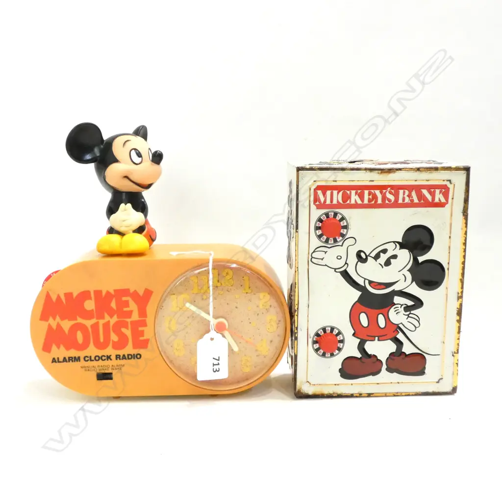MICKEY MOUSE ALARM CLOCK AND MONEY BOX H 200 MM Image 1++