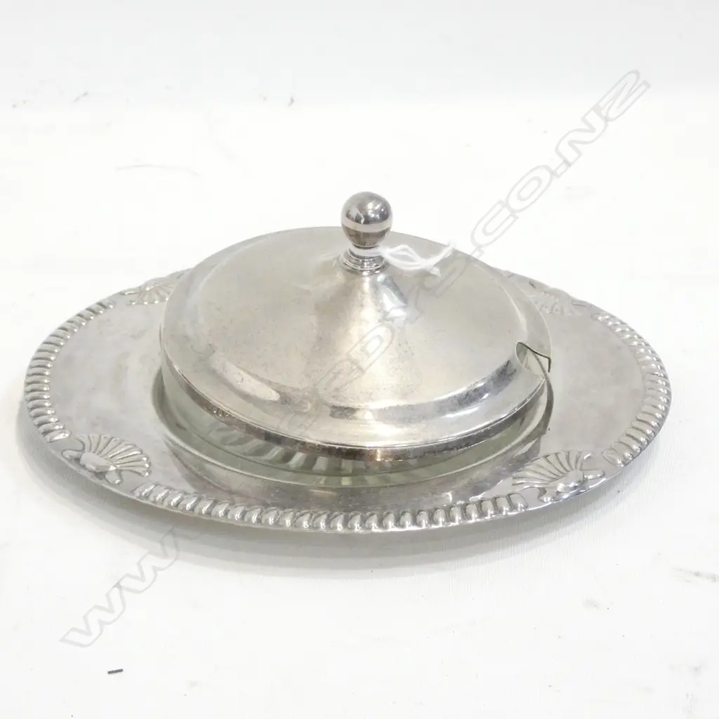 SILVER PLATE BUTTER DISH L. 155MM Image 1++