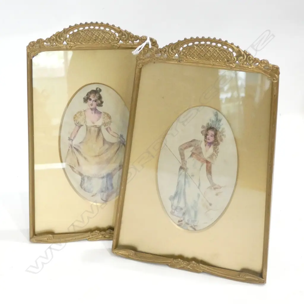 PR PORTRAITS ON SILK - ART NOUVEAU FRAMES - 230 X 155MM Image 1++