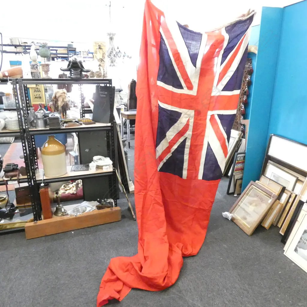 FULL SIZE RED ENSIGN FLAG W. 3660MM SOME WEAR Image 1++