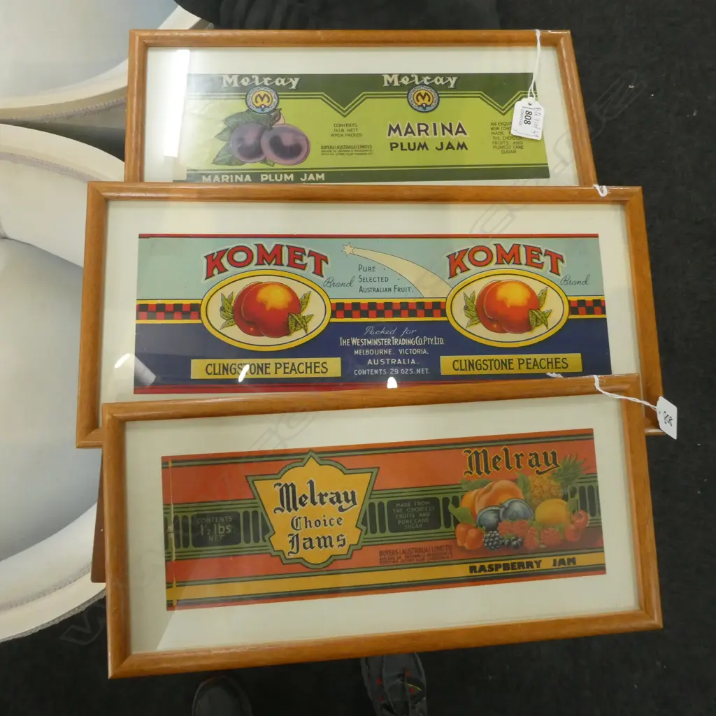3 FRAMED JAM LABELS 110 X 330MM Image 1++