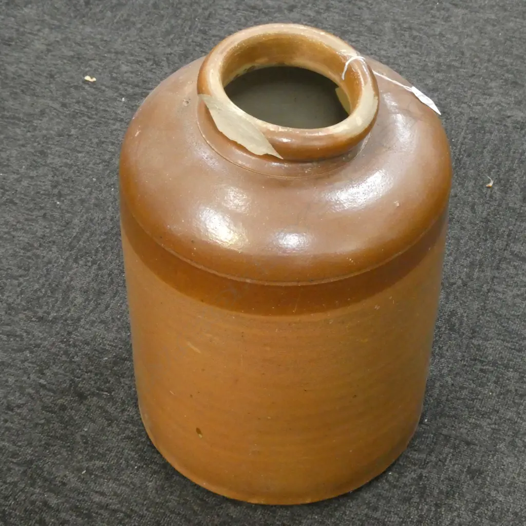 LG STONENWARE SALT GLAZED JAR - CHIP TO TOP RIM H. 450MM Image 1++