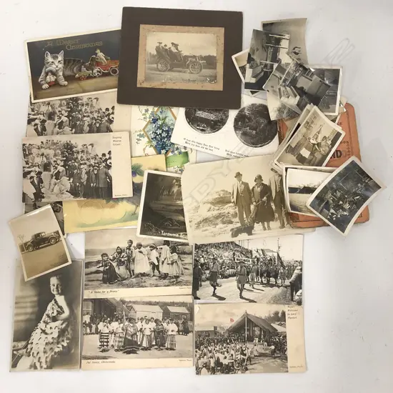 ASST VINTAGE POSTCARDS WWII PHOTOS ETC. MAORI ETC