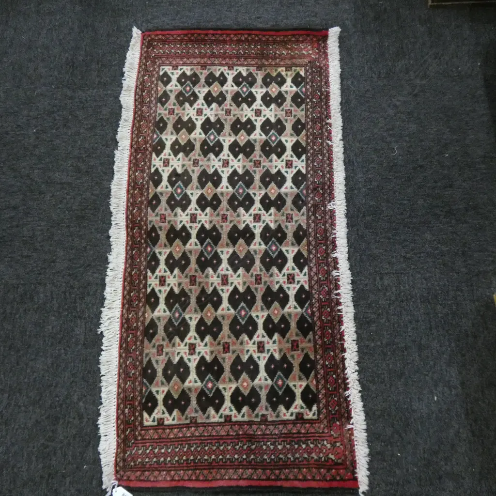 (11M) PERSIAN H/KNOTTED TORKAMAN RUG 1080 x 480 mm Image 1++