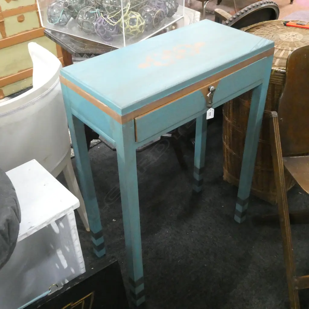 PAINTED SIDE TABLE WITH DRAWER W. 610 X D. 300 X H. 820MM Image 1++