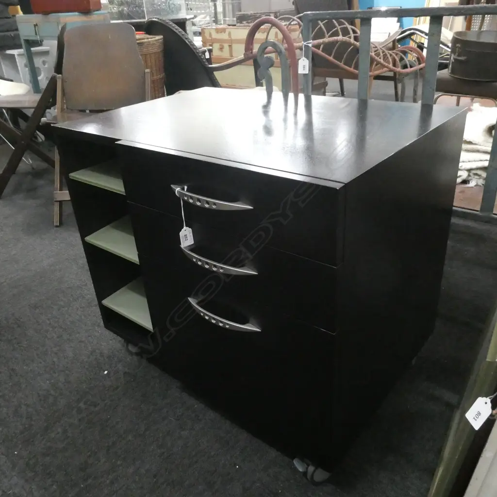 CONTEMPORARY CABINET ON WHEELS H. 640MM Image 1++