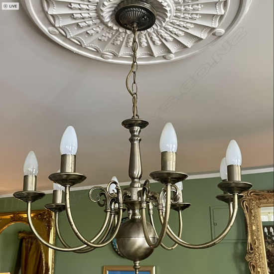 DUTCH 8X  ANTIQUE STYLE CHANDELIER
