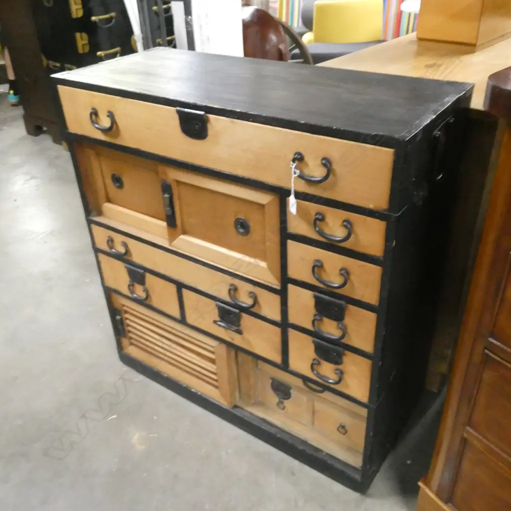 MEIJI PERIOD CHOBA-DANSU SHOP CHEST WITH SECRET COMPARTMENT 900 X 380 X 940MM Image 1++