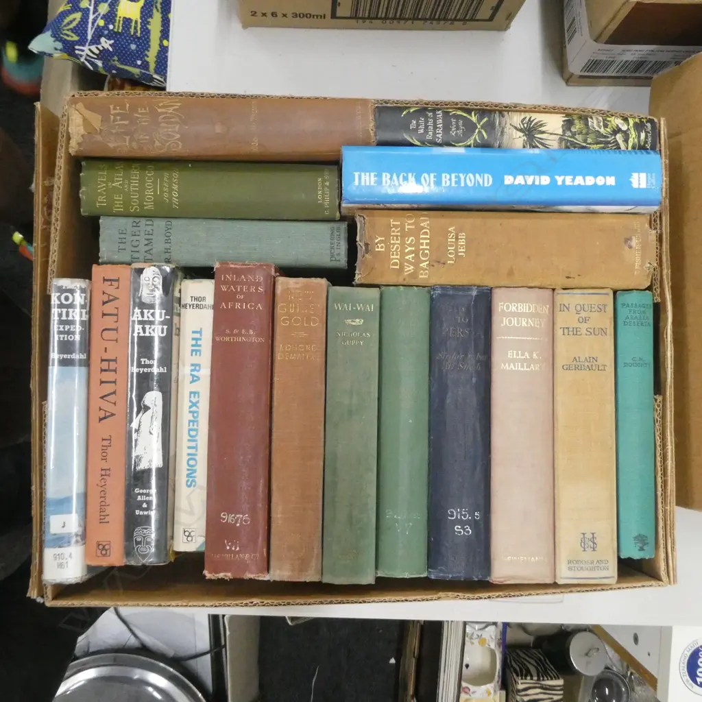 BOX LOT BOOKS; VINTAGE TRAVEL Image 1++