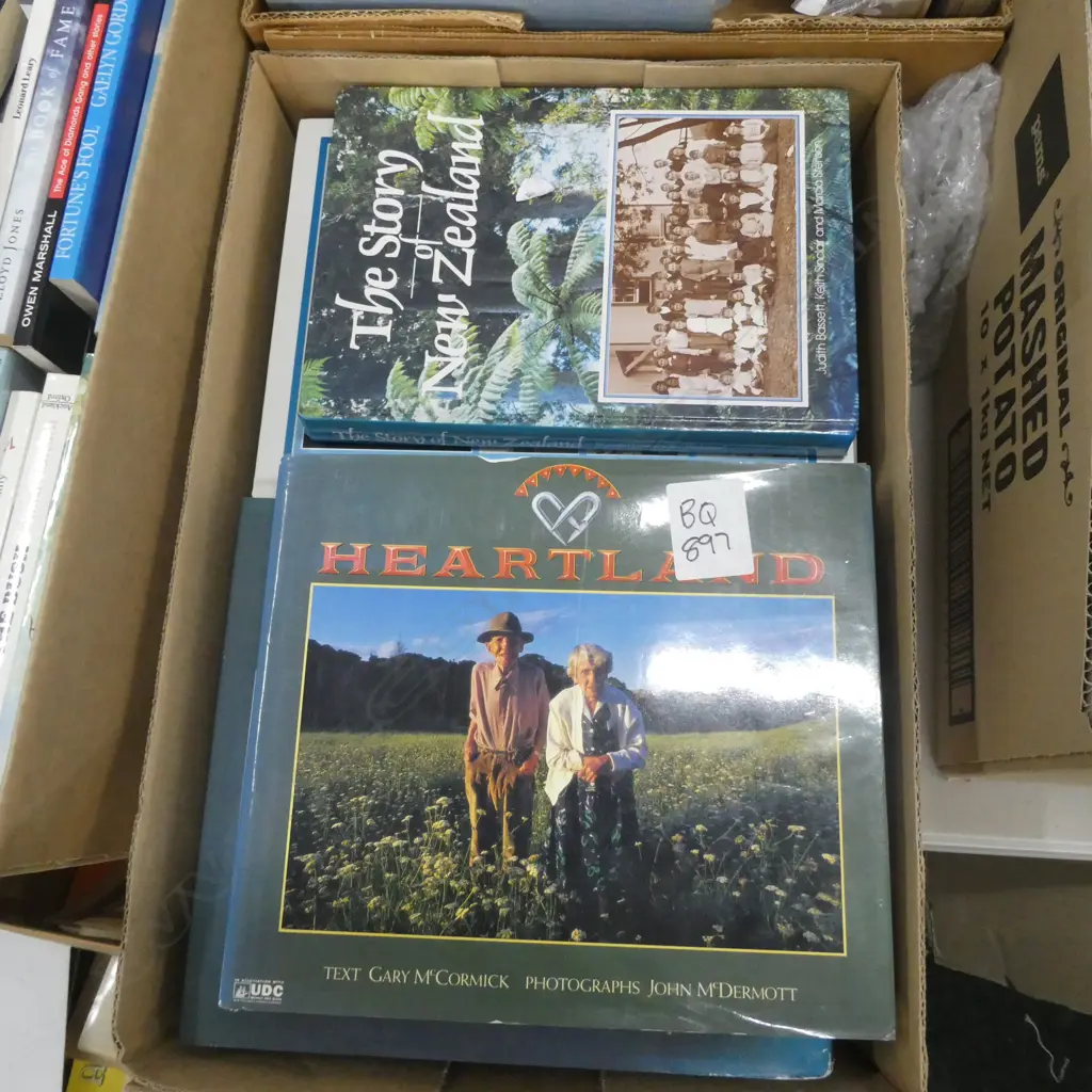 BOX LOT ASST. BOOKS; NZ INTEREST  Image 1++