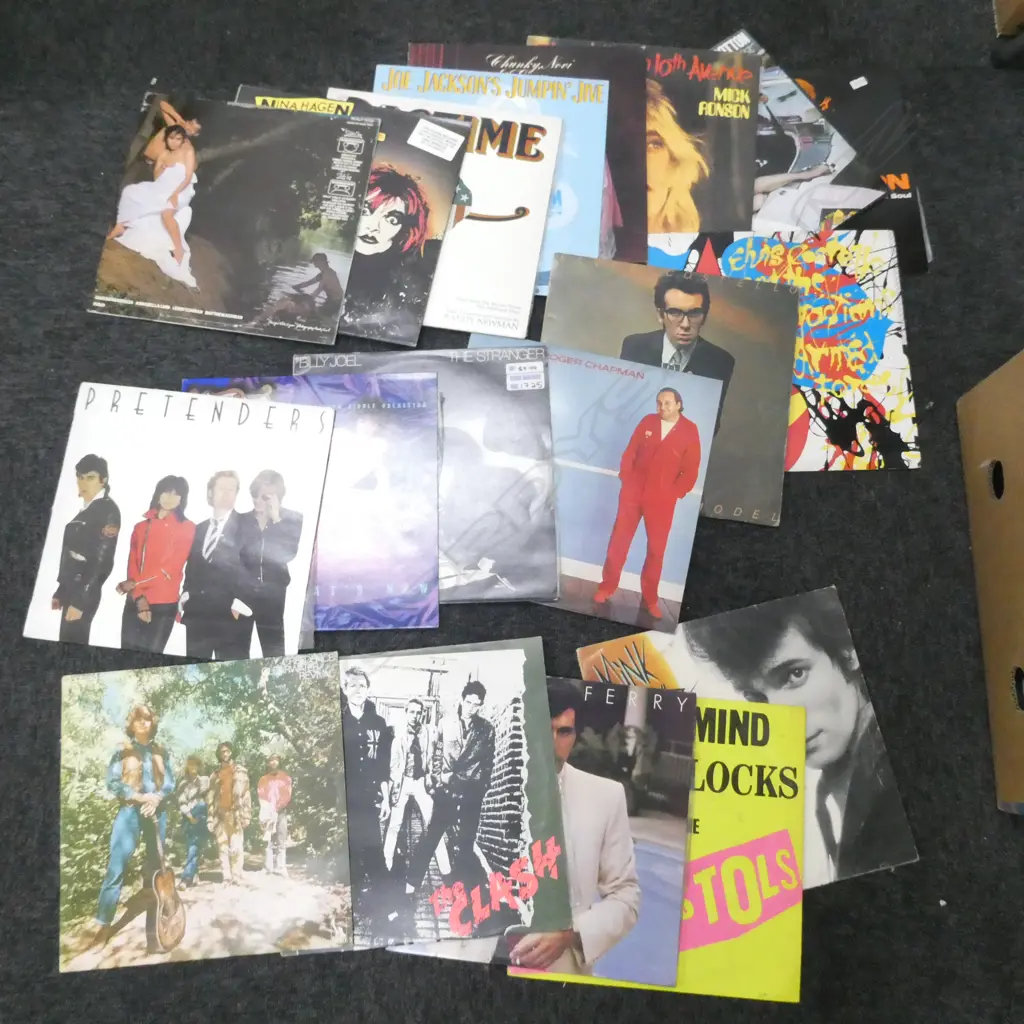 LOT ASST RECORDS NINA HAGEN /ELVIS C/CLASH ETC + MUSIC MAGS Image 1++