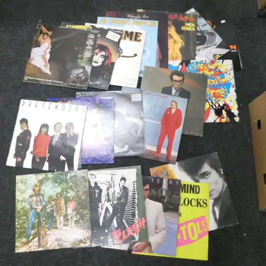 LOT ASST RECORDS NINA HAGEN /ELVIS C/CLASH ETC + MUSIC MAGS