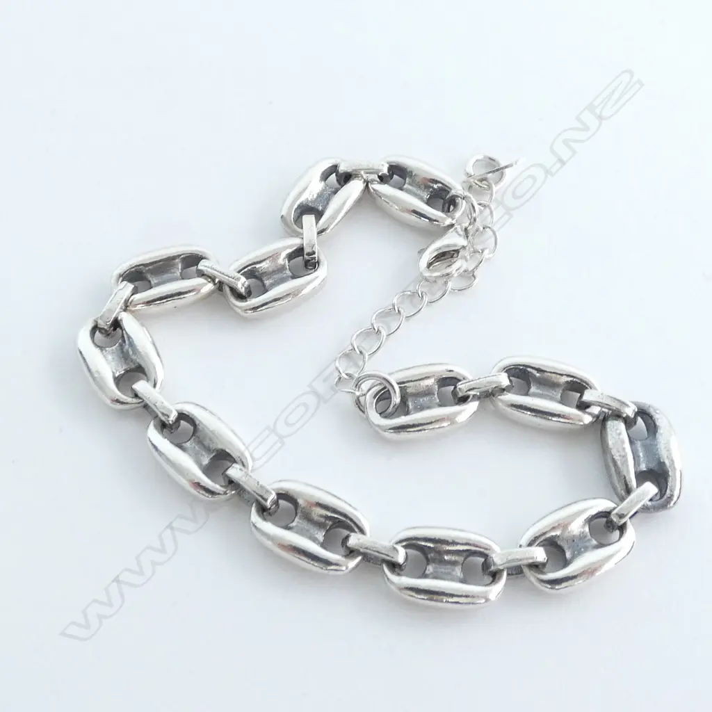 STERLING SILVER BRACELET CAPSTAN LINK 15.6GM Image 1++