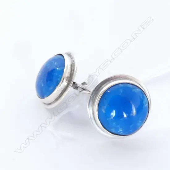 PR LAPIS & SILVER GERMAN EARRINGS 