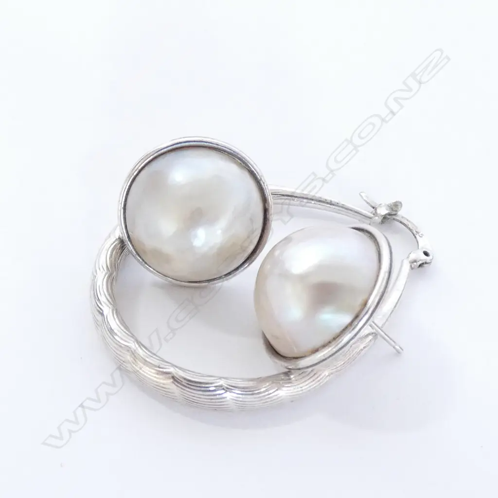 PR STG & PEARL EARRINGS + 925 HOOP EARRING  Image 1++
