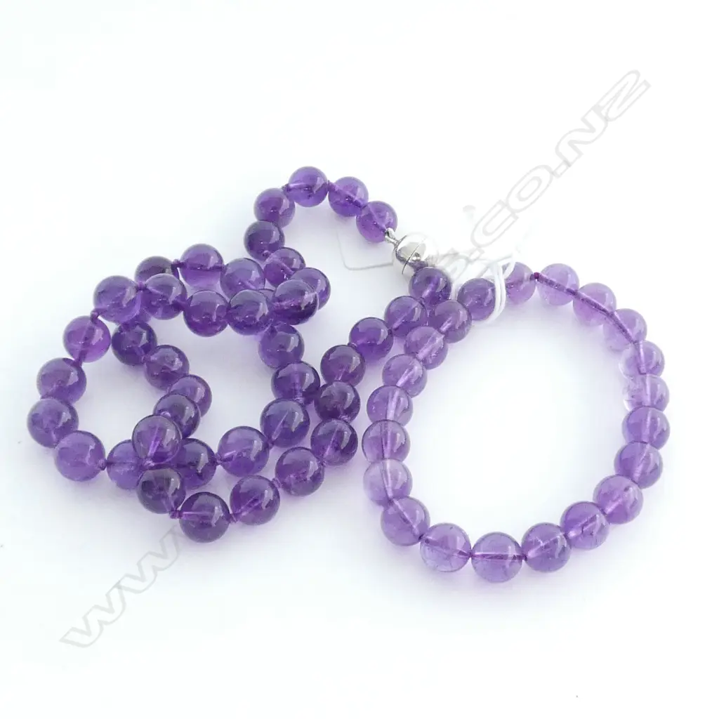 AMETHYST NECKLACE AND BRACELET SET Image 1++