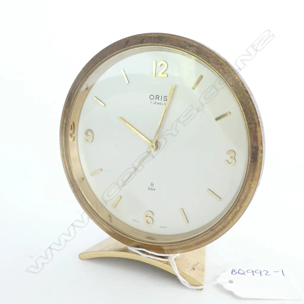 ORIS 7 JEWEL / 8 DAY ALARM CLOCK  - H. 110MM - IN WORKING ORDER Image 1++