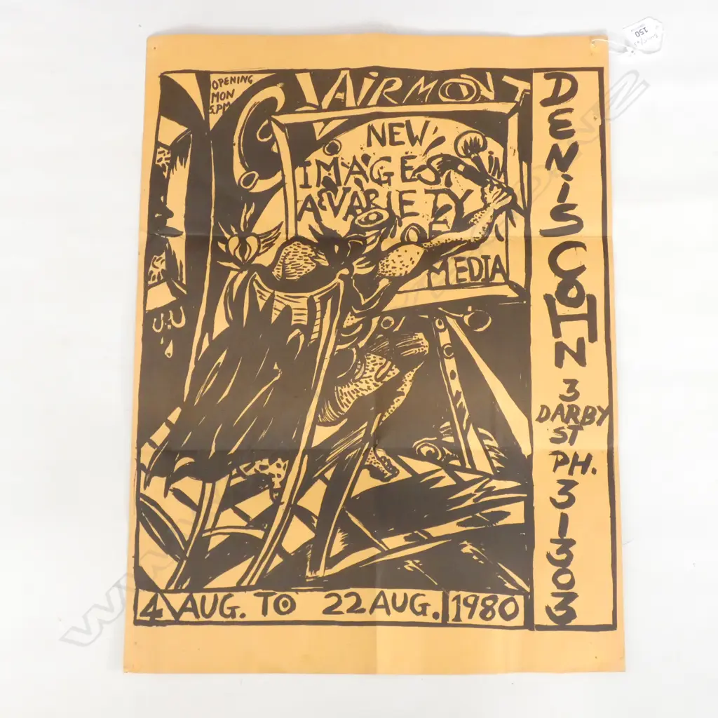 PHILIP CLAIRMONT OPENING INVITATION FOR DENIS COHN GALLERIES 1980 580 X 430 MM FOLD MARKS AND PIN HOLES Image 1++