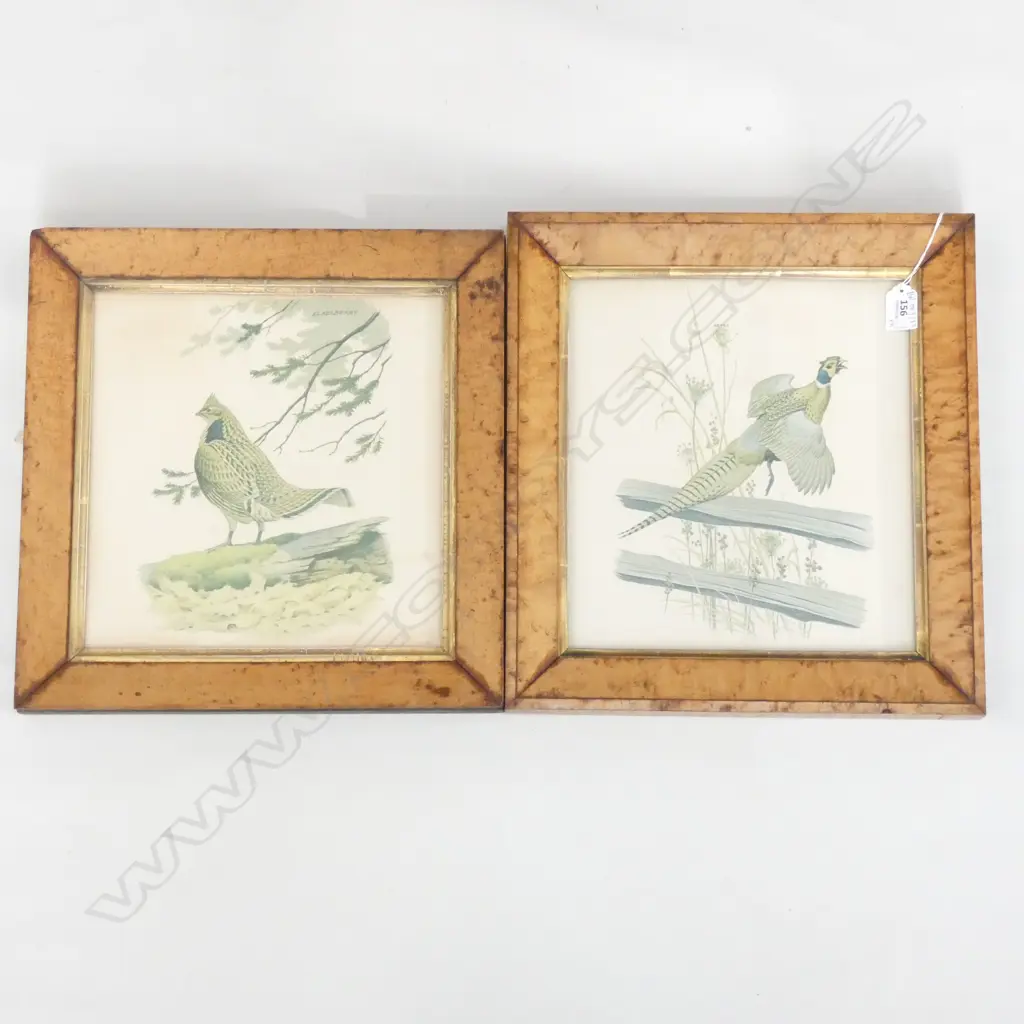 NEAR PR BIRD PRINTS IN BURR WALNUT FRAMES Image 1++