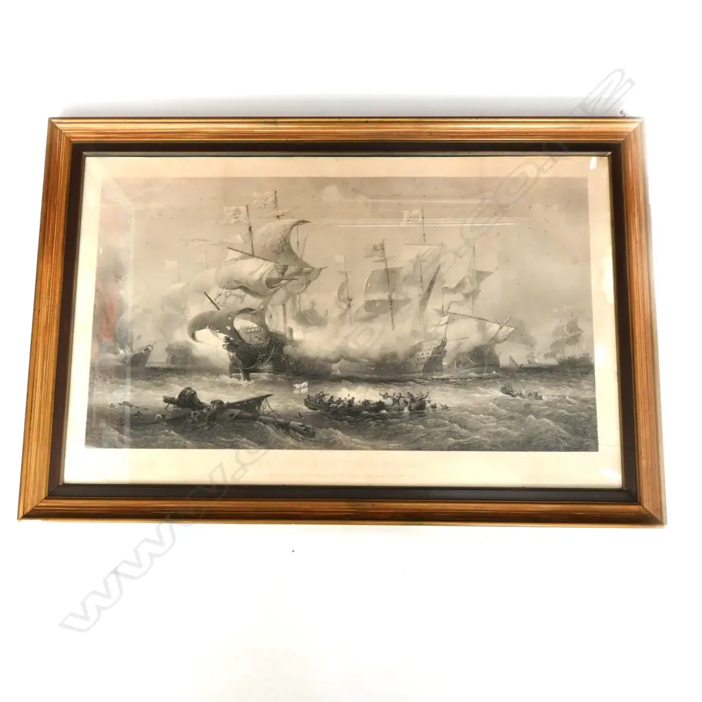 EARLY 20thC ETCHING 'THE ATTACK OF THE VANGUARD'' 685 X 1025MM OVERALL Image 1++