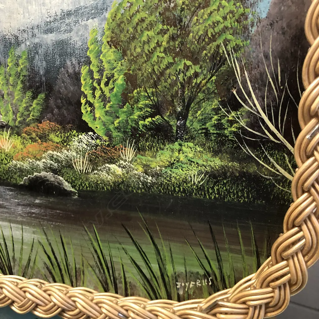 2 JOY FRISS ART WORKS: PAINTING MITRE PEAK & TRAY Image 1++