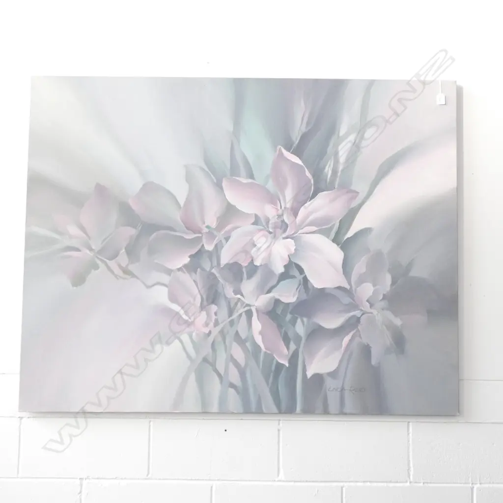 LINDA REID LARGE PURPLE STILL LIFE OIL ON CANVAS 1065 X 1370MM Image 1++