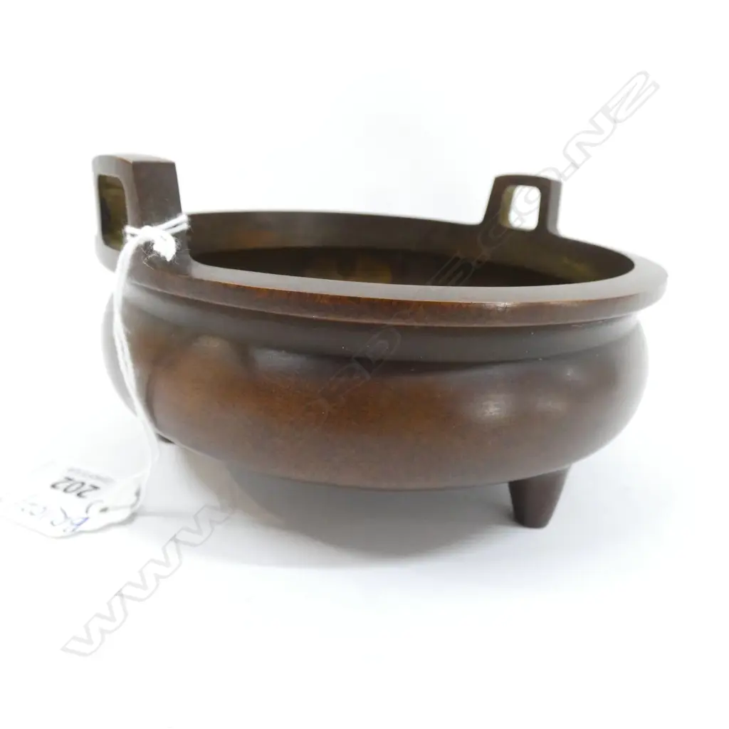 CHINESE BRONZE INCENCE BURNER 145MM DIA Image 1++