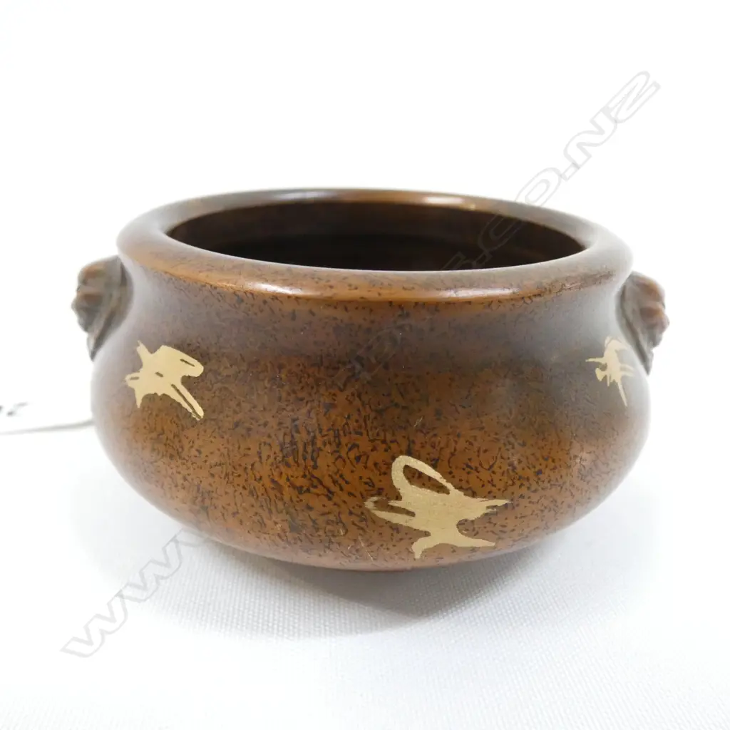 CHINESE BRONZE GOLD SPLASHED CENSOR 80MM DIA Image 1++