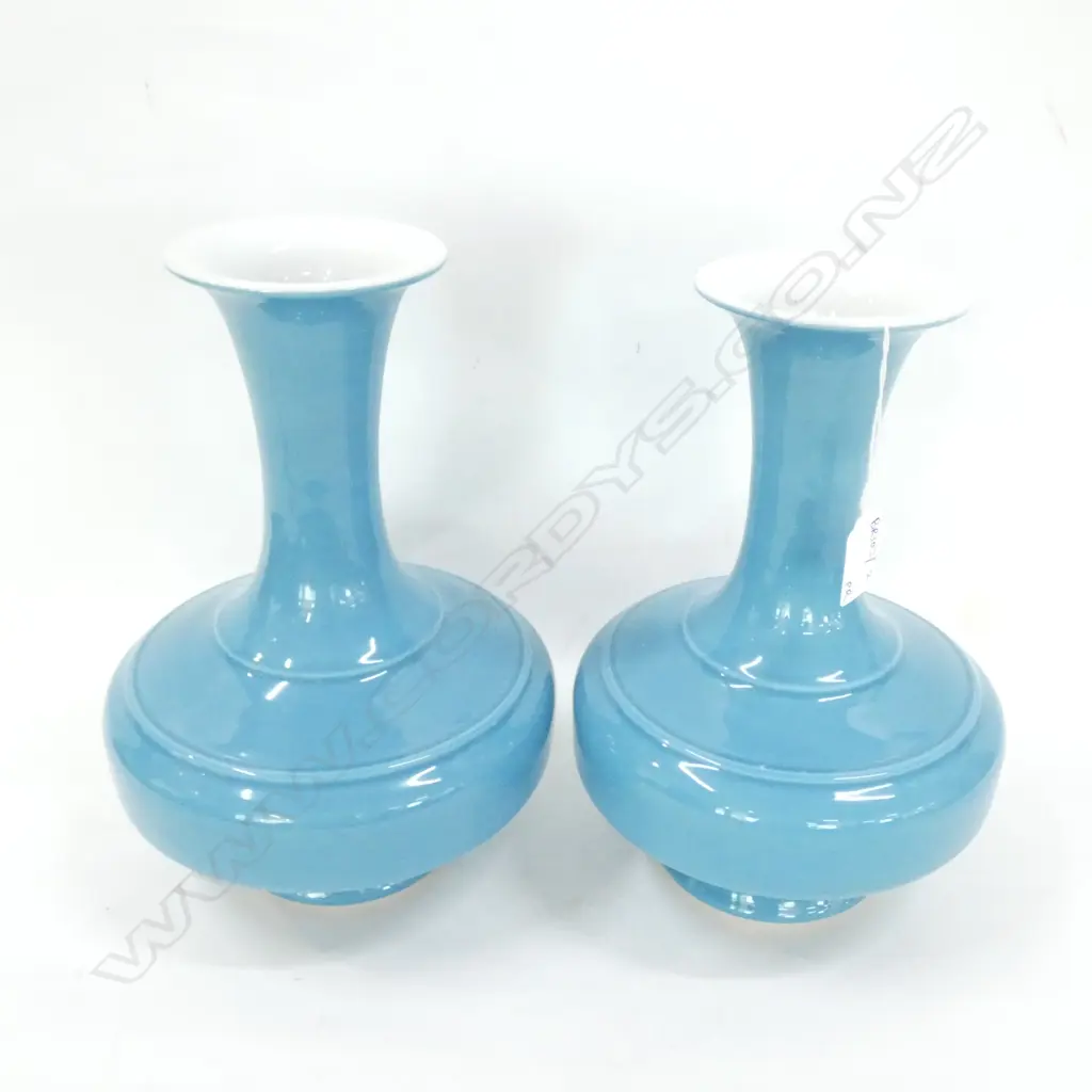 PR CHINESE VASES TURQUOISE GLAZE H. 300MM Image 1++