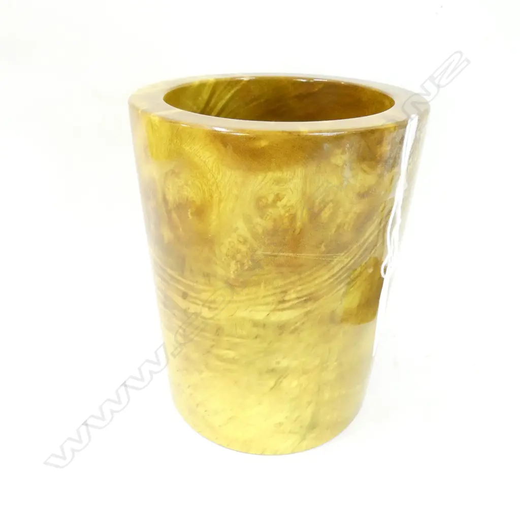 CHINESE GOLDEN CAMPHOR BRUSHPOT H. 155MM 35MM SCRATCH  Image 1++