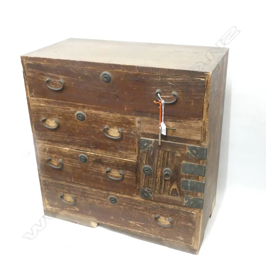 VINTAGE JAPANESE TANSU SMALL BEDSIDE CHEST - 590 X 310 X 620MM... Image 1++