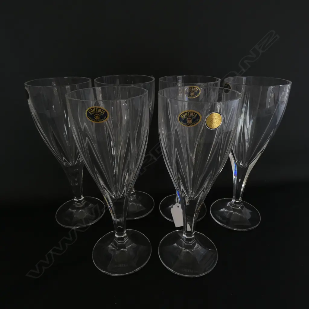 6 BOHEMIA CRYSTAL GLASSES H. 195MM Image 1++